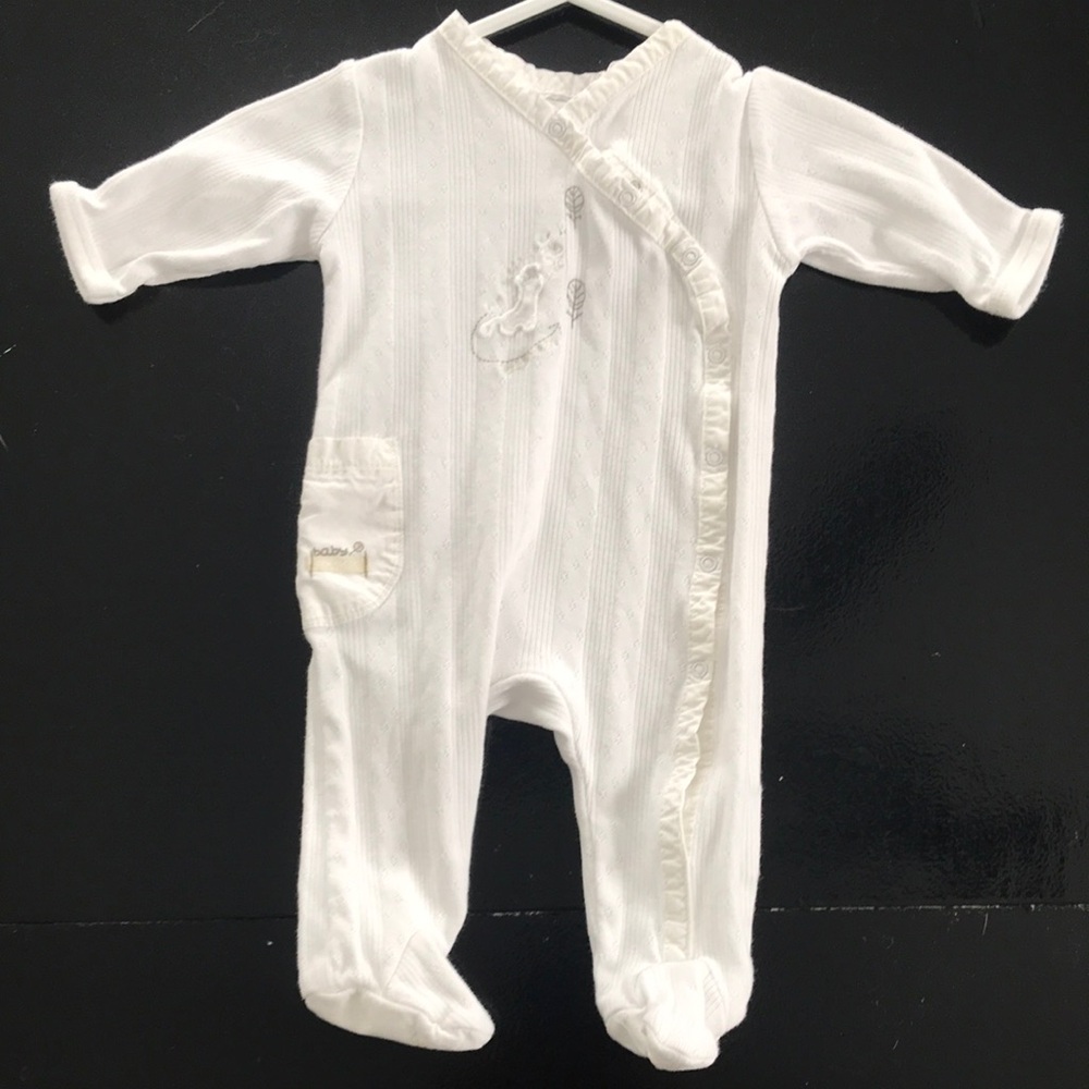 White Baby Footed One-Piece Pajama